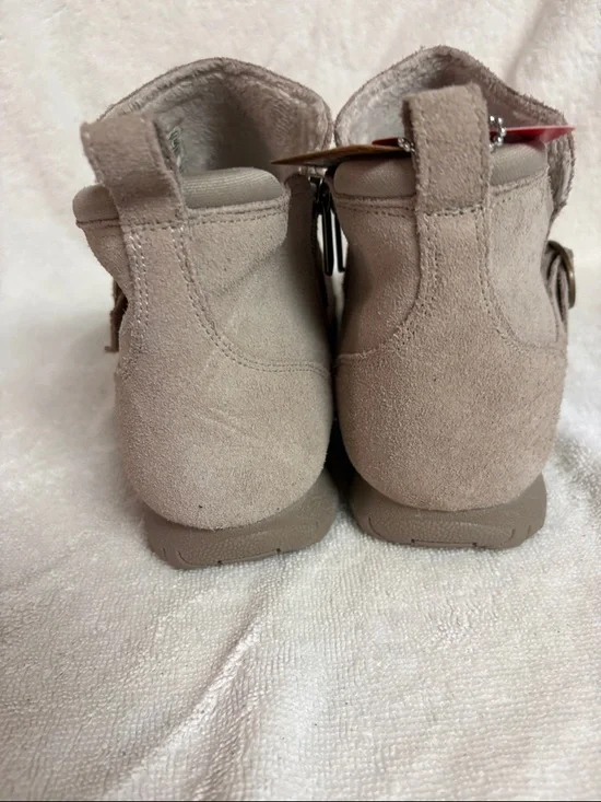 Skechers Taupe Suede Slip-On Ankle Boot with Buckle - Picture 9 of 12